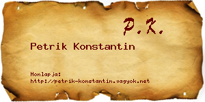Petrik Konstantin névjegykártya